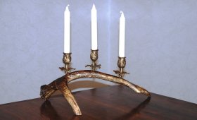 подсвечник из лосиного рога